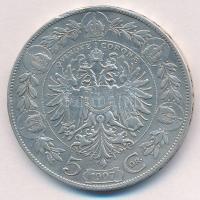 Ausztria 1907. 5K Ag "Ferenc József" T:2-,3 ph. 
Austria 1907. 5 Corona Ag "Franz Jo...