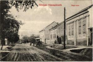 1918 Vámospércs, Nagy utca, lovaskocsi