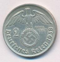 Német Harmadik Birodalom 1938B 2M Ag "Hindenburg" T:1-,2 
German Third Reich 1938B 2 Mark...