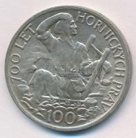 Csehszlovákia 1949. 100K Ag "Iglói bányászat 700. évfordulója" T:2 Czechoslovakia 1949. 100 Korun Ag "700th Anniversary - Jihlava Mining Privileges" C:XF  Krause KM#29