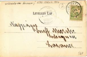 1906 Málnapatak, Málinec; üveggyár, tér, utca / square, street, glass factory  (EK)