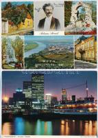 Kb 220 színes külföldi városképes lap sok tengeren túlival. Érdekes tétel! / ~220 foreign postcards with a lot of overseas, colourful and interesting!
