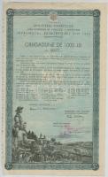 Románia 1922. "Concordia" részvény 250L-ről bélyegzéssel és szelvényekkel + 1941. Kötvény ...