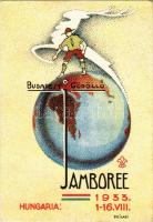 1933 Budapest-Gödöllő, Cserkész Jamboree. Kiadja a Magyar Cserkészszövetség / Hungarian scout jamboree art postcard. s: Szilasi