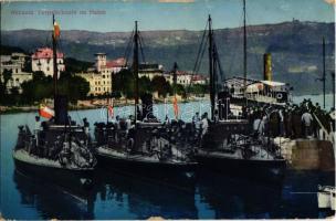 Abbazia, Opatija; Torpedoboote im Hafen. K.u.k. Kriegsmarine / Austro-Hungarian Navy torpedoboats