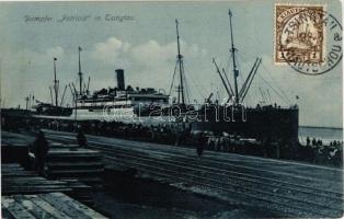 Qingdao, Tsingtau, Kiautschou Bay concession; Dampfer Patricia / USS Patricia troop transport of the United States Navy