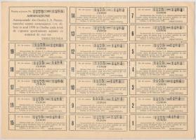 Románia 1925. "Banca Romaneasca a Szamos-völgyében" részvény 500L-ről, szelvényekkel + 193...