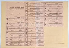 1939. "Békásmegyeri Takarékpénztári Egyesület" névre szóló részvénye 40P-ről, szelvényekke...