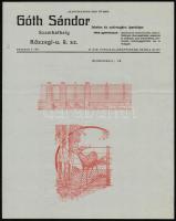 cca 1920-1941 2 db használatlan fejléces levélpapír: Góth Sándor lakatos és sodronyáru ipartelepe + Magyar Országos Torna Szövetség