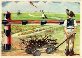 8 db régi használatlan magyar irredenta propaganda képeslap Köves szignójával, a Magyar Nemzeti Szöv...