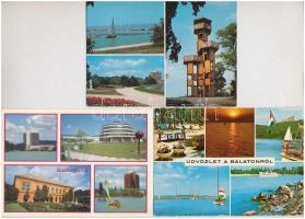 Balaton és környéke - 8 db modern városképes lap / 8 modern town-view postcards