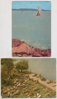 Balaton és környéke - 8 db modern városképes lap / 8 modern town-view postcards
