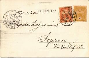 1904 Győr, Rába híd, Karmelita templom. Kiadja Berecz Viktor (EK)