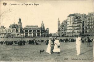 1913 Ostend, Ostende, Oostende; La Plage et la Digue / beach, hotel, restaurant, villa (EK)