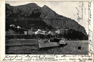 1906 Capri, LIsola incantata, Il vaporetto della passeggiata / passenger steamship (EB)