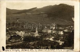 1934 Korompa, Krompach, Krompachy; látkép, Evangélikus és Római katolikus templom / general view with Lutheran and Catholic churches. Lumen photo (fl)