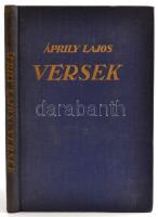 Áprily Lajos: Versek. Első kiadás! Bp.,[1924], Athenaeum, 90 p. Kiadói egészvászon-kötésben, kijáró, sérült lapokkal, kissé viseltes állapotban.