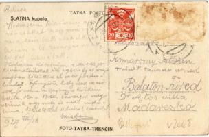 1927 Bellus-fürdő, Belusské Slatiny Kúpele, Belusa; látkép, nyaralók / general view, villas. Foto Ta...