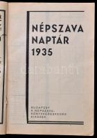 1935 Népszava naptár. A borító Dukai Károly (1888-?) munkája. Bp., Világosság-ny.,120 p. Kiadói illu...