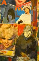 Gulyás Dénes (1927-2003): Azok a hatvanas évek.... Olaj- kollázs, farost, jelzett, 125×148 cm !!