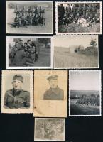 cca 1940-1943 Vegyes katonai életképek, csoportképek, bunker, stb., 8 db fotó, 4×5,5 és 9×6 cm közötti méretekben
