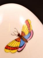 Herendi Rotschild mintás tojás dobozka, kézzel festett, jelzett, apró kopásnyomokkal, m:10 cm