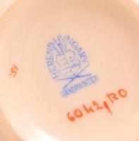 Herendi Rotschild mintás tojás dobozka, kézzel festett, jelzett, apró kopásnyomokkal, m:10 cm