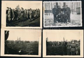 cca 1944 Német katonák, 4 db fotó, hátoldalon némelyik németül feliratozva, 6×9 cm