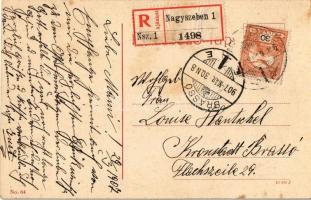 1907 Nagyszeben, Hermannstadt, Sibiu; Templom utca, Román Ortodox templom. W. L. (?) No. 64. / Kirch...