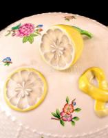 Herendi Eton mintás leveses tál, kézzel festett, jelzett, rózsákon nagyon apró lepattanásokkal,  m:1...