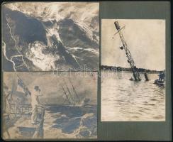 cca 1914-1918 Hadihajók, matrózok, stb., 6 db albumlapra ragasztott fotó, 13×8 cm