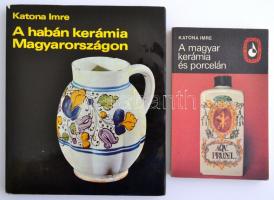 Katona Imre 2 műve:   A habán kerámia Magyarországon. Bp., 1974, Képzőművészeti Alap. Kiadói egészvászon-kötés, kiadói papír védőborítóban, jó állapotban.  Katona Imre: A magyar kerámia és porcelán. Bp., 1978, Képzőművészeti Alap Kiadóvállalata. Kiadói papírkötésben.