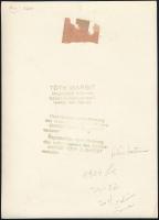 1934 Diáklány, Tóth Margit műtermében készült, pecséttel jelzett, aláírt fotó, 23×17 cm