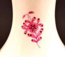 Herendi Apponyi mintás füles váza, kézzel festett, jelzett, apró kopásnyomokkal, m: 33,5 cm