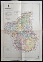 1941 Borsod vármegye térképe, kiadja: M. kir. honv. Térképészeti Intézet, 50×35 cm