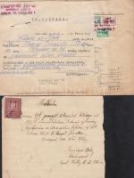 1925-1947 Okmánybélyeges számlák és levélpapírok (Bertalanné Keresztény Bútorszalon, Knapovics Árpád, Manglitz Ferenc, Dávidovits Lázár, stb.), 9 db