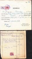 1925-1947 Okmánybélyeges számlák és levélpapírok (Bertalanné Keresztény Bútorszalon, Knapovics Árpád...