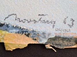 Novotny Emil Róbert (1898-1975): Hajnal Aradon 1963. Akvarell, papír, jelzett, 38×56 cm