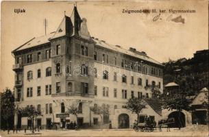 1920 Budapest II. Újlak, Zsigmond tér, III. kerületi főgimnázium, üzlet, szekér (felületi sérülés / surface damage)