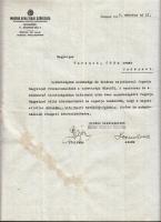 1935-1939 Ferenczy Ödön atléta személyéhez köthető levelek, újságrészletek, mezszám