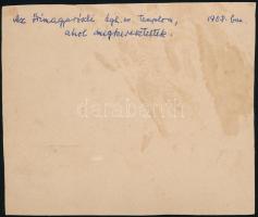 1908 Őrimagyarósd (Vas megye), evangélikus templom, kartonra ragasztott, hátoldalon feliratozott, kö...