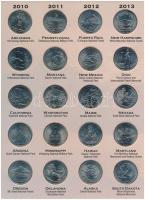 Amerikai Egyesült Államok 2010D-2017D 1/4$ Cu-Ni "Nemzeti Parkok" (40xklf) gyűjtői almbumb...