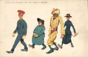 Military humour, propaganda litho (EB)