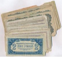 1944. 38db-os A Vöröshadsereg Parancsnoksága bankjegy tétel, nagyrészt 5P címlet T:III-IV