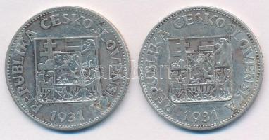 Csehszlovákia 1931. 10K Ag (2x) T:2 
Czechoslovakia 1931. 10 Korun Ag (2x) C:XF