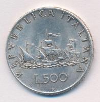 Olaszország 1966R 500L Ag "Kolumbusz hajói" T:1-,2  Italy 1966R 500 Lire Ag "Columbus' ships" C:AU,XF