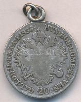 1835E 20kr Ag "I. Ferenc" Gyulafehérvár, medállá alakítva (6,79g) T:3
Huszár: 1983., Unge...