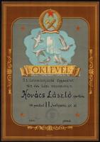 2 db díszes szocreál galambász oklevél