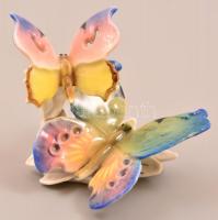 Ens pillangók, kézzel festett, jelzett, apró kopásokkal, m: 7 cm