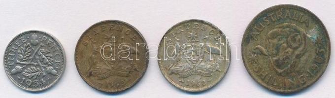 Vegyes: Ausztrália 1962. 6p Ag (2x) + 1963. 1Sh Ag + Nagy-Britannia 1934. 3p Ag T:1--3 Mixed: Australia 1962. 6 Pence Ag (2x) + 1963. 1 Shilling Ag + Great Britain 1934. 3 Pence Ag C:AU-F